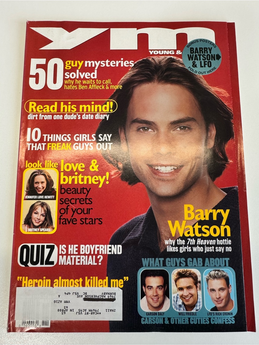 YM Teen Magazine November 1999 Barry Watson
